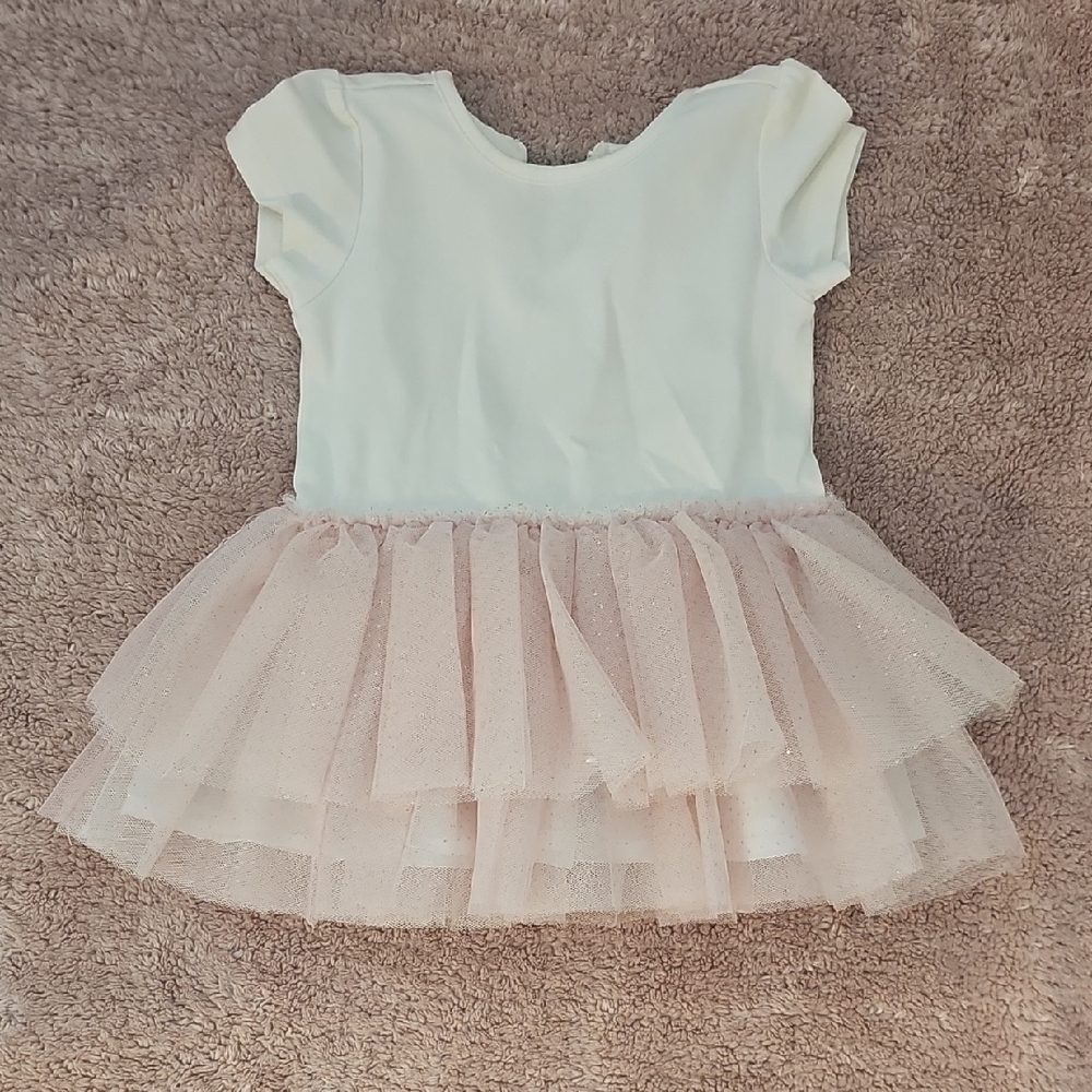 Charming White and Pink Tulle Dress